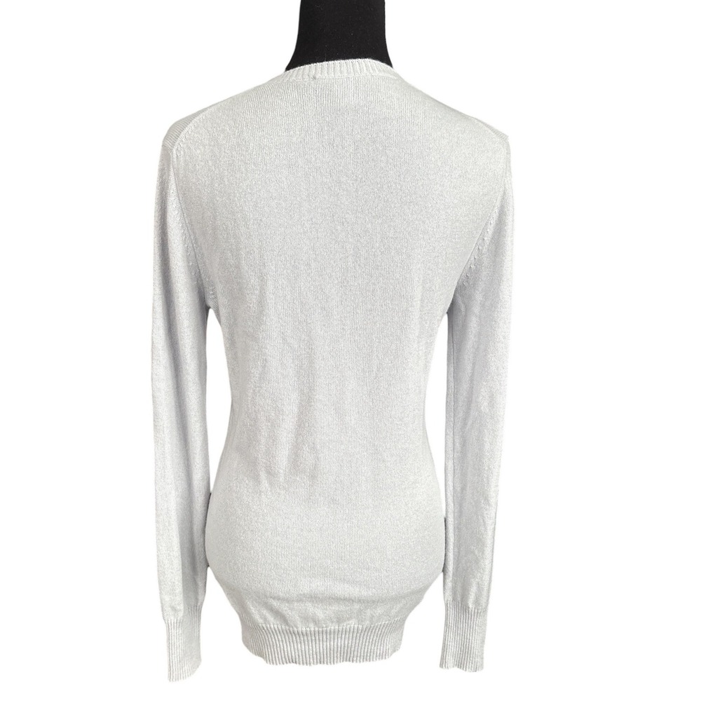 Hayden Light Gray 100% Cashmere Crewneck Sweater, Size Large, Quiet Luxury - Picture 3 of 6